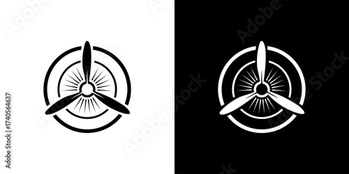 Propeller circle graphic fan engine motor turbine plane rotation isolated