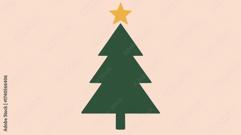 Obraz premium Minimalist Christmas tree wallpaper for desktop