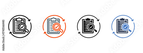 Document Inspection multiple icon style vector illustration