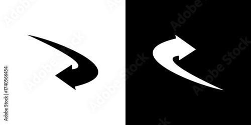 Turn arrow icon curve back right left sign concept