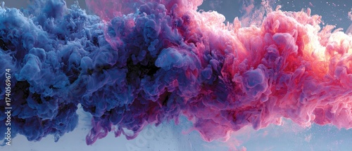 Colorful smoke plumes rising
