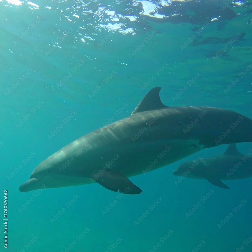 Fototapeta premium Dolphins underwater