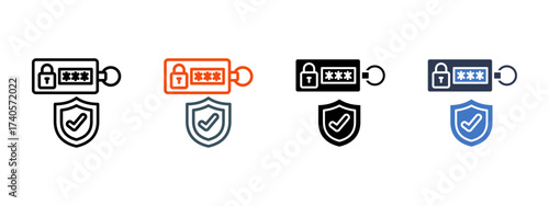 Password Security multiple icon style vector illustration