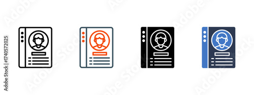 Profile Id multiple icon style vector illustration
