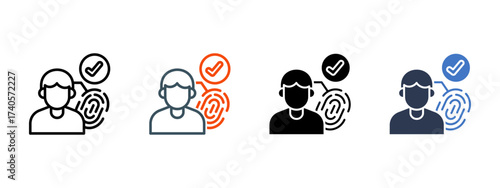 Biometric Login multiple icon style vector illustration