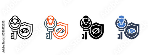 Key Access multiple icon style vector illustration