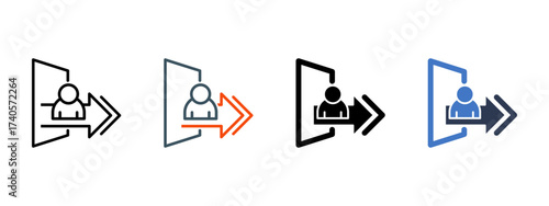 User Entry multiple icon style vector illustration