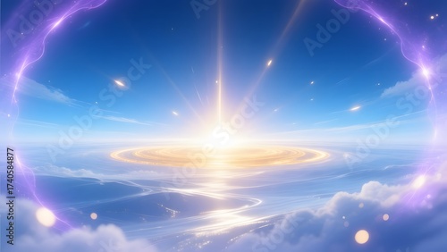 A person standing in front of an energy field