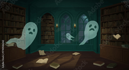 Haunted Library A Spooky Gathering of Ghosts Amongst Books
