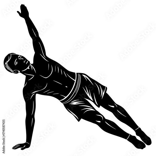 silhouette of a man doing yoga