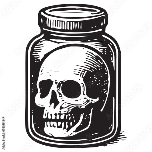 Skull in Jar Specimen