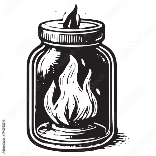 Flaming Jar Skull