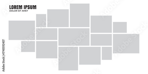 page grid layout abstract photo frames and digital photo wall template

