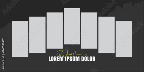 page grid layout abstract photo frames and digital photo wall template

