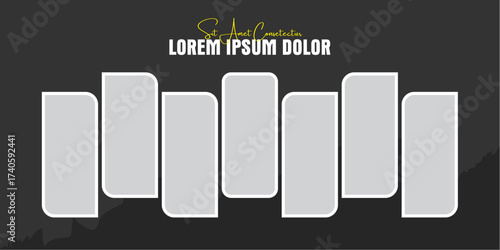 page grid layout abstract photo frames and digital photo wall template

