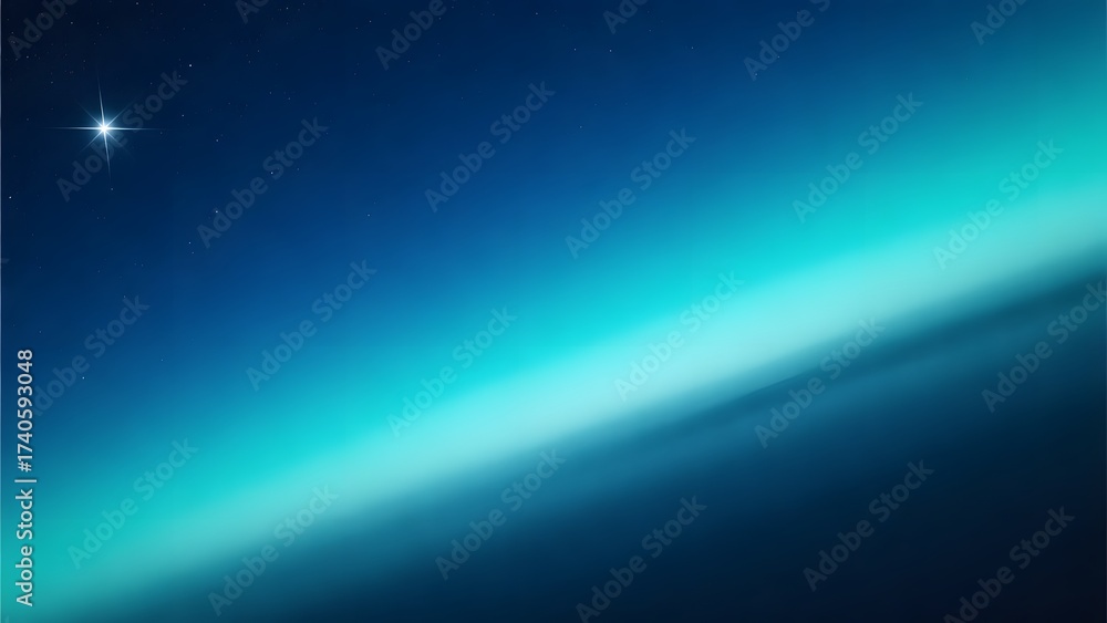 Fototapeta premium A starry night sky with green and blue hues