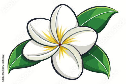 frangipani flower vector illustration
