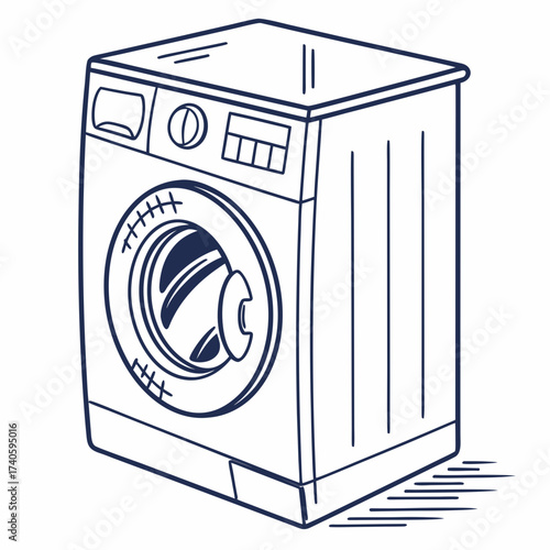 Illustration of a washing machine in vector format