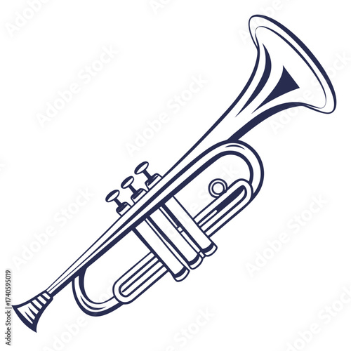 Illustration of a trumpet in vector format