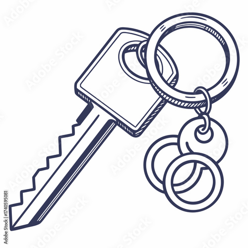 Key with keyring illustration