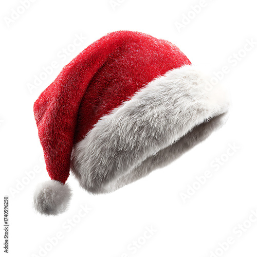 Plush Santa Hat with Soft White Fur Trim Perfect for Holiday Celebrations and Festive Gatherings