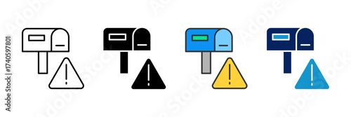 Complaint Box Icon Set Multiple Style Collection