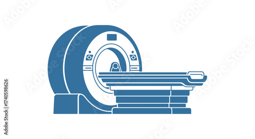Detailed Vector Illustration of a Sophisticated Magnetic Resonance Imaging Machine