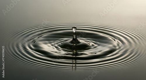 Close-up of water ripple rings on still pond
