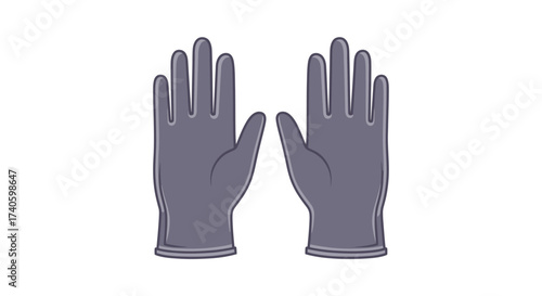 Protective Handwear: A Cartoon-Style Illustration of Sterile Work Gloves for Safety