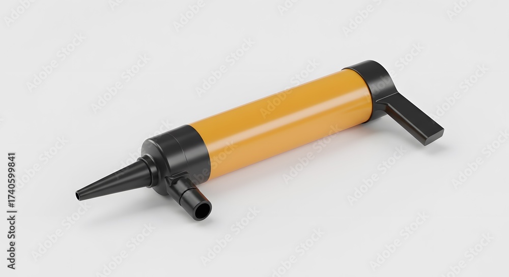 Naklejka premium Portable Yellow and Black Hand Siphon Pump for Liquid Transfer and Fluid Siphoning, Isolated on a Clean White Background