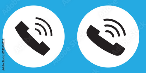 Phone icon set. Telephone symbol. Contact us. Call icon vector. Noisy phone Flat calling symbol. Phone icon isolated on white background. Telephone symbol.  Vector illustration.
