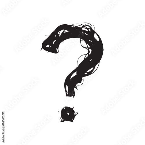 Vector art of hand drawn question mark silhouette art design