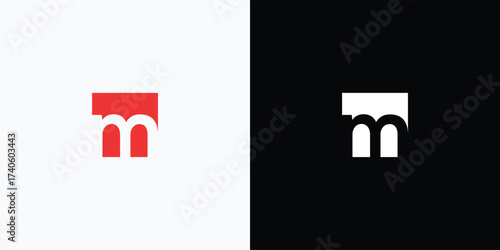 TM Letter Logo Design with Modern Square Shape and Color Contrast