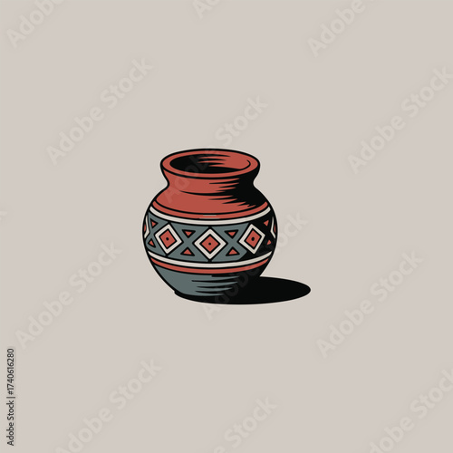ceramic vase on white background