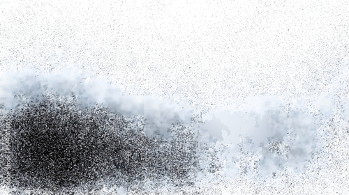 A gradient background transitioning from black to white with a textured, smoky effect