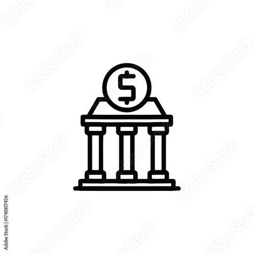 Bank building icon. Financial institution vector illustration