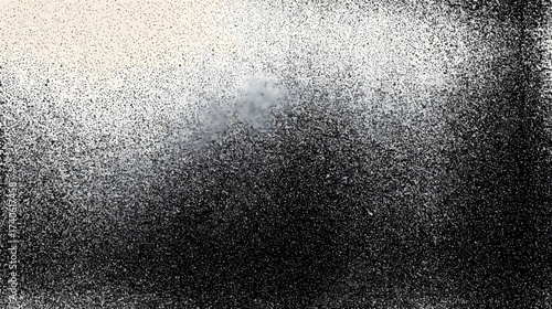 A gradient background transitioning from black to white with a textured, smoky effect