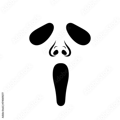 Iconic Screaming Face - Horror Scream Ghost Mask Vector of Fear and Terror