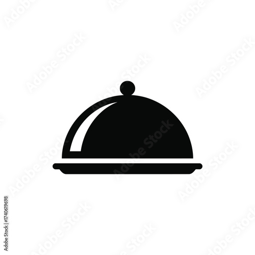 Simple black silhouette of a covered serving dish