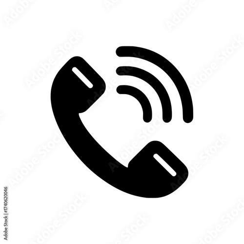 Black Silhouette Ringing Phone Icon