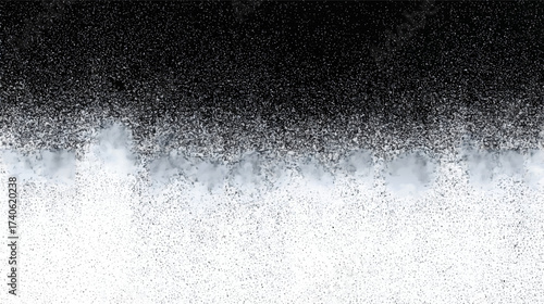 A gradient background transitioning from black to white with a textured, smoky effect