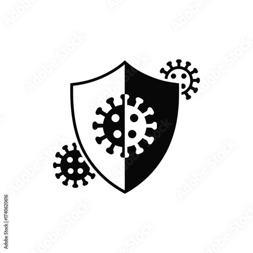 Shield protecting against coronavirus pandemic threat