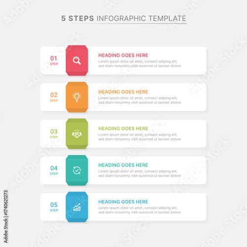 Simple Business Infographic Design Template with 5 Data Points