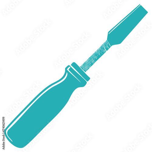 Stylized Wood Chisel Carpentry Hand Tool Vector Graphic Icon
