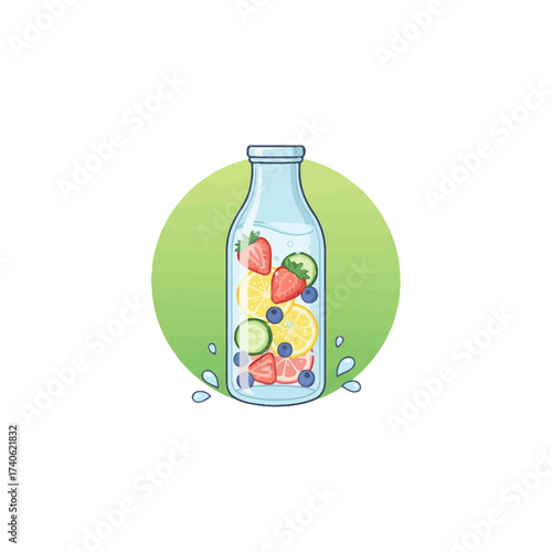 Infused Water Bottle with Fruits and Vegetables