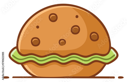 Burger vector illustration, tasty snack graphic design, fast food creative artwork.