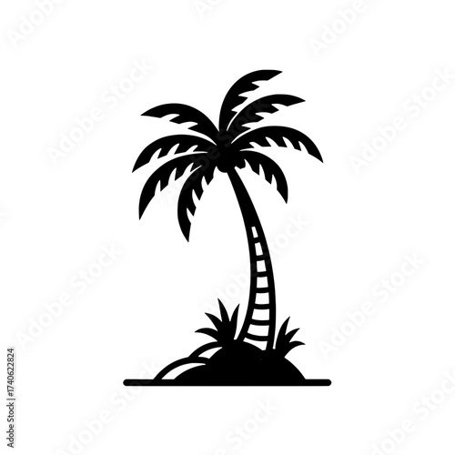 Simple Vector Palm Tree Silhouette