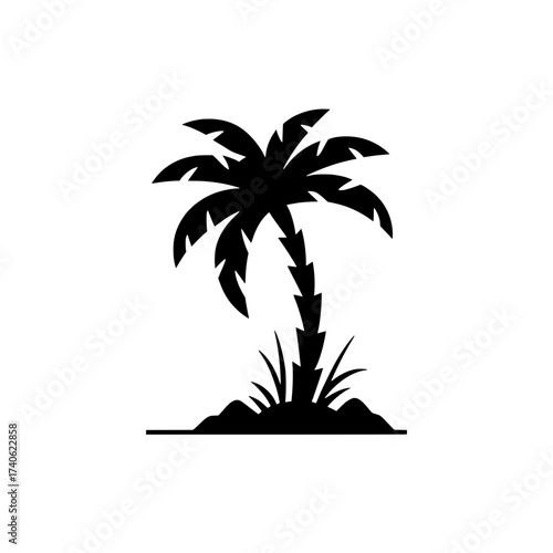 Simple Vector Palm Tree Silhouette