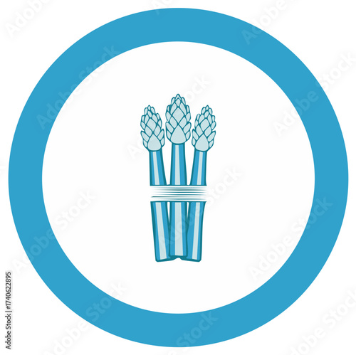 Graphic Asparagus Vegetable Bundle Inside Blue Circle Illustration
