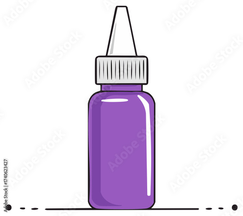 Purple Squeeze Bottle for Liquids Illustration with Fine Tip Applicator